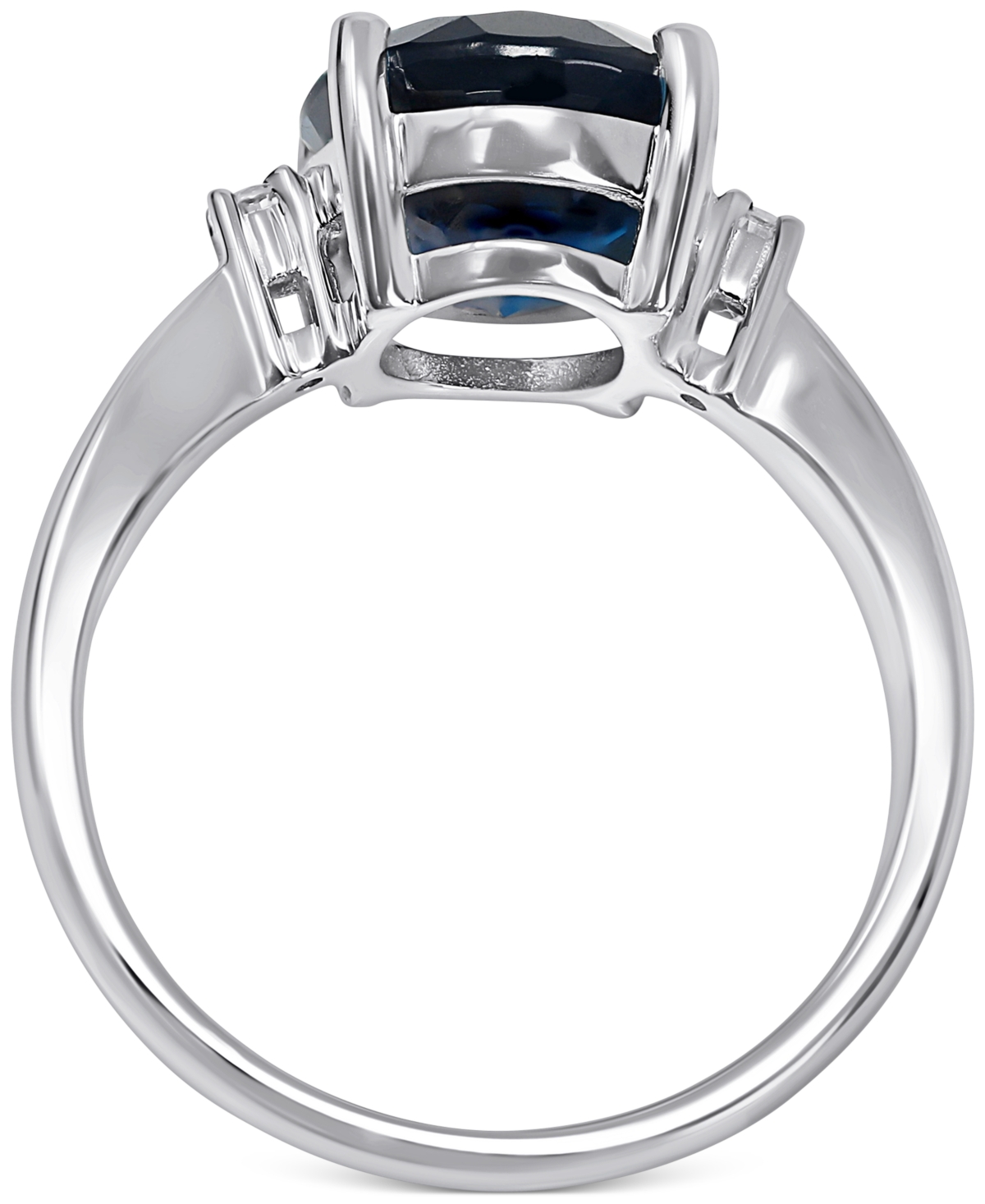 London Blue Topaz (3-3/4 ct. t.w.) & Diamond (1/20 ct. t.w.) Ring in 14k- White Gold