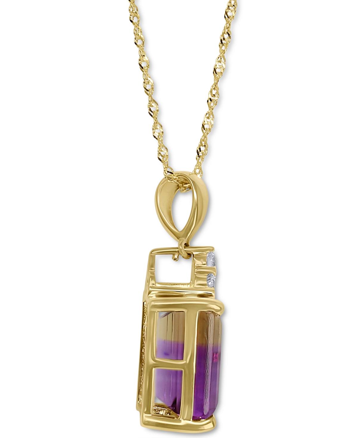 Ametrine (5-1/2 ct. t.w.) & Diamond (1/8 ct. t.w.) Pendant Necklace in 14k- Gold