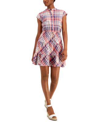 tommy hilfiger plaid shirt dress