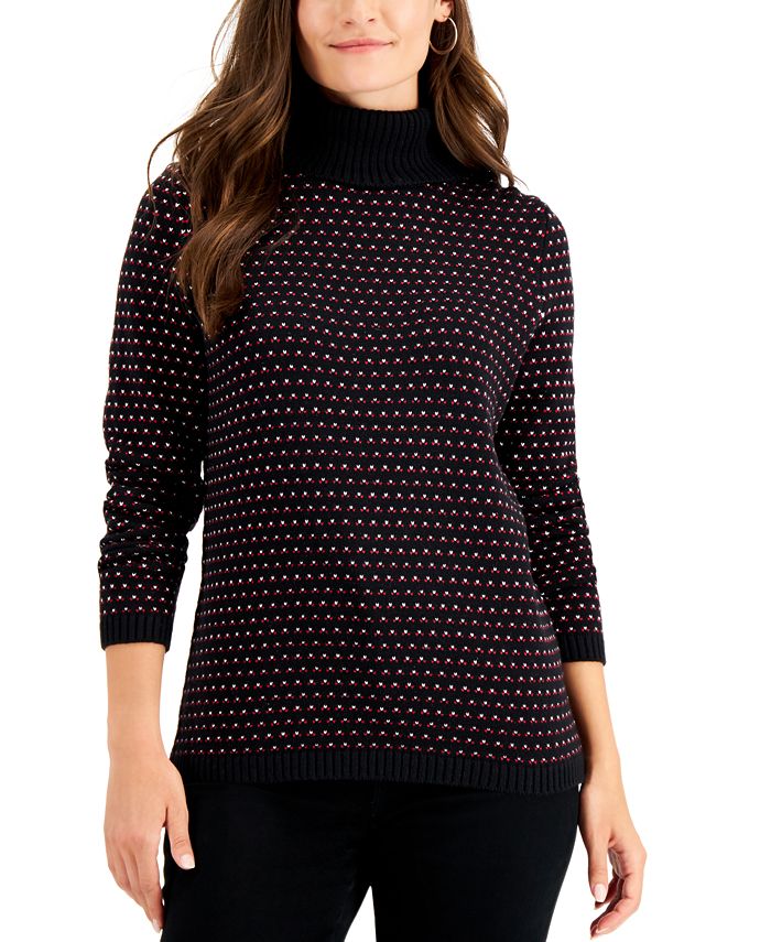 Karen Scott Birdseye Turtleneck Cotton Sweater Created For Macys Macys 