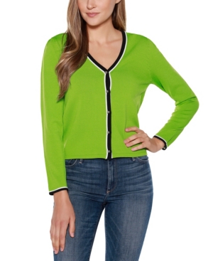Belldini Black Label Long Sleeve V-neck Button Up Cardigan Sweater