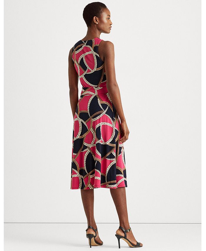 Lauren Ralph Lauren Print Tie-Waist Jersey Dress - Macy's