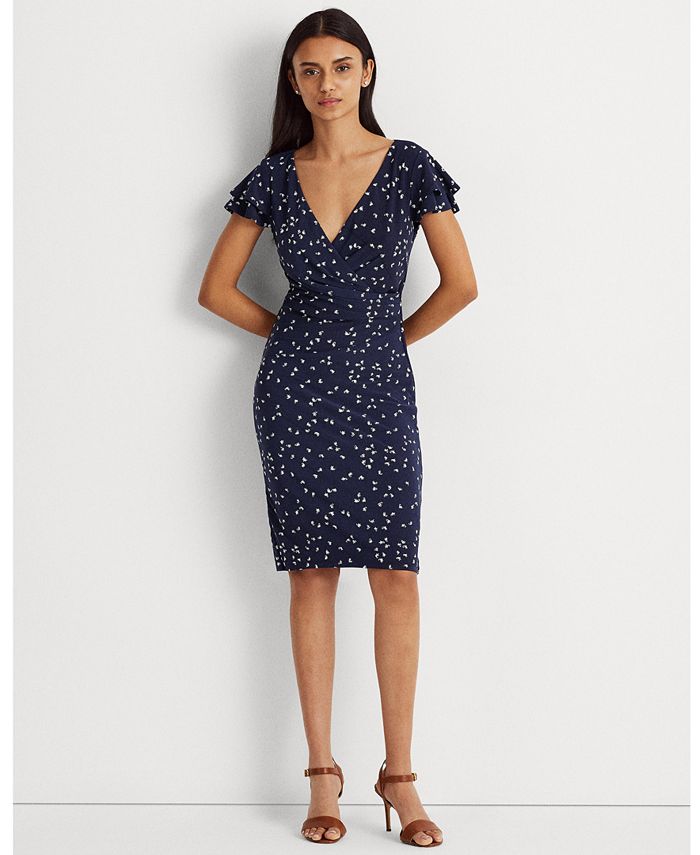 Lauren Ralph Lauren Print Jersey Surplice Dress & Reviews - Dresses - Women  - Macy's
