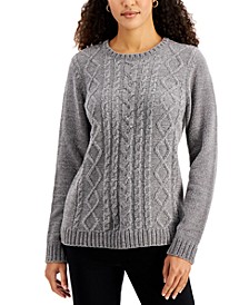 Chenille Cable-Knit Crewneck Sweater, Created for Macy's