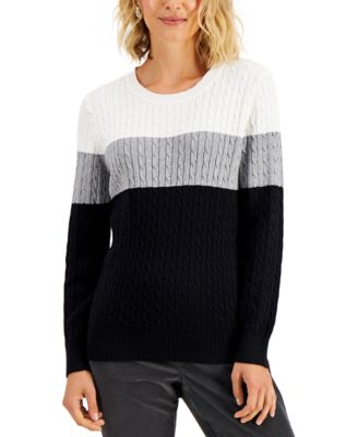 Karen Scott - Elena Cotton Colorblocked Sweater