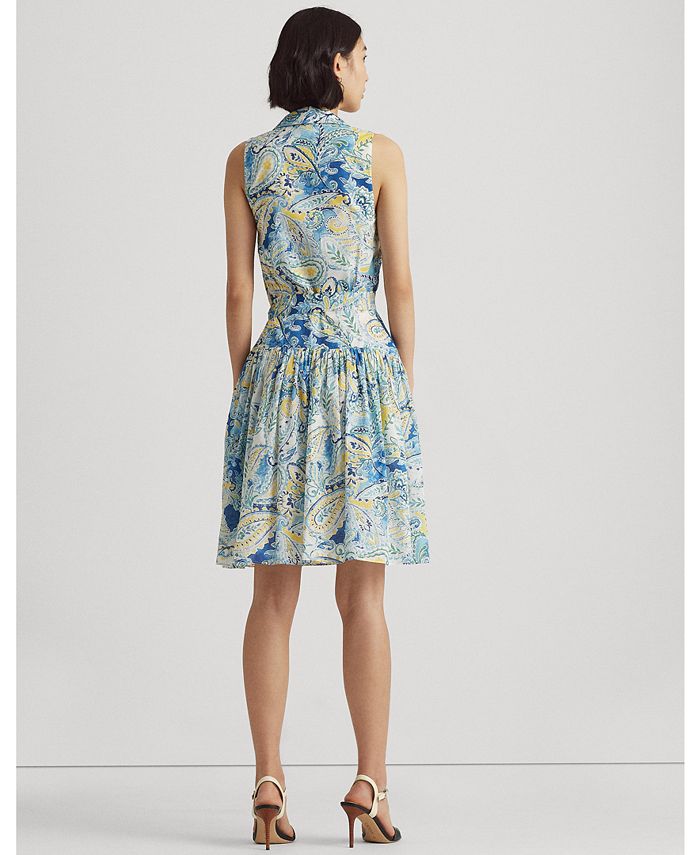 Lauren Ralph Lauren Paisley Cotton Voile Fit-and-Flare Dress - Macy's
