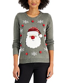 Sequined Santa Sweater, Created for Macy's
