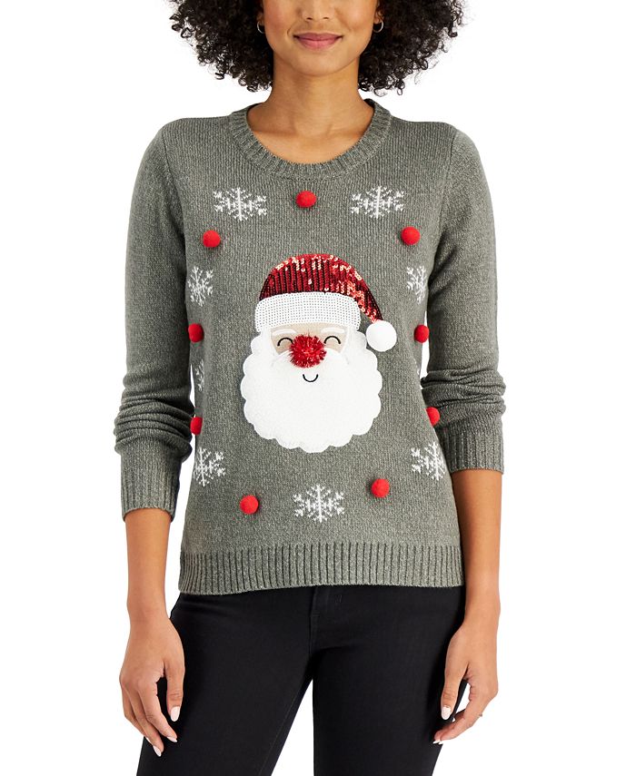 Karen Scott - Sequined Santa Sweater