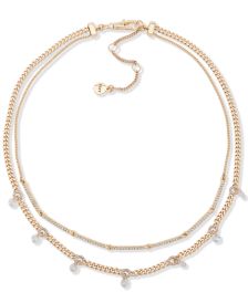 Gold-Tone Crystal Layered Collar Necklace, 16-1/4" + 3" extender