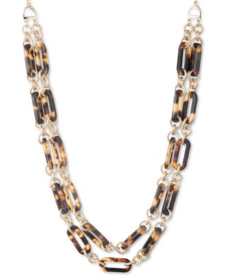 Lauren Ralph Lauren - Gold-Tone Tortoise Two-Row 19" Necklace