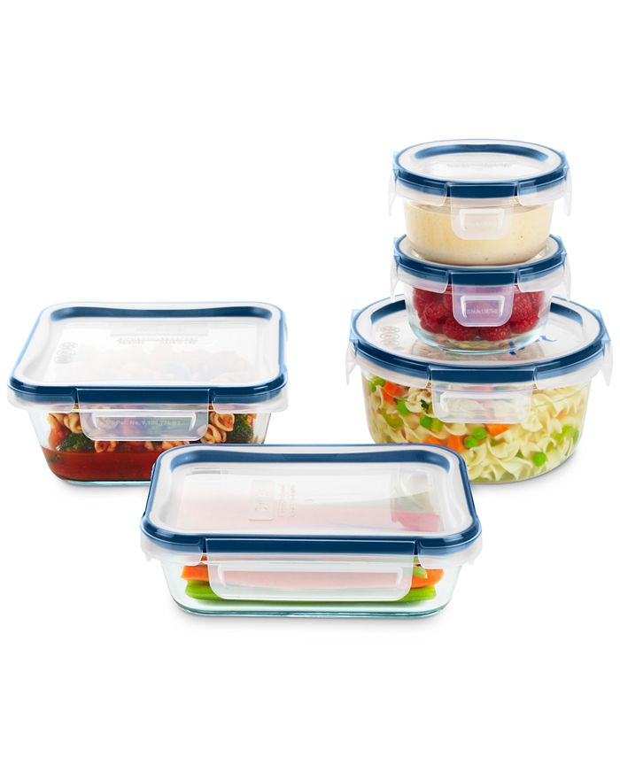 Pyrex Freshlock Plus Microban 10Pc. Glass Food Storage Set Macy's