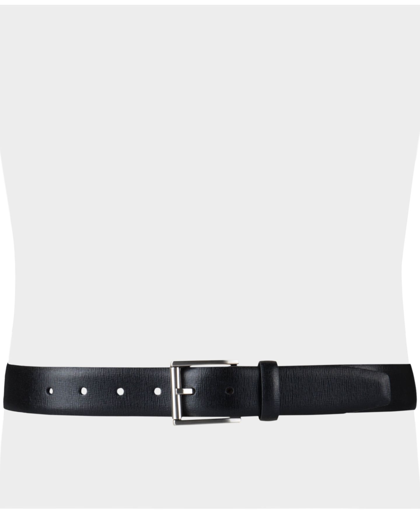 Мужской ремень Calvin Klein Textured Leather Roller Bar Buckle Belt, цвет: Чёрный — фото 5