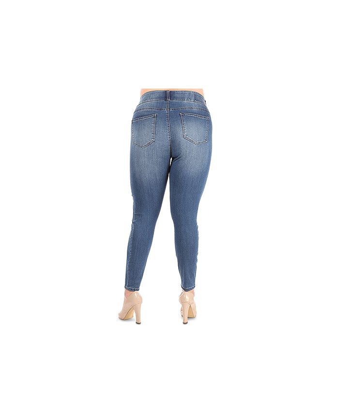 Celebrity Pink Trendy Plus Size Three-Button Skinny Jeans - Macy's
