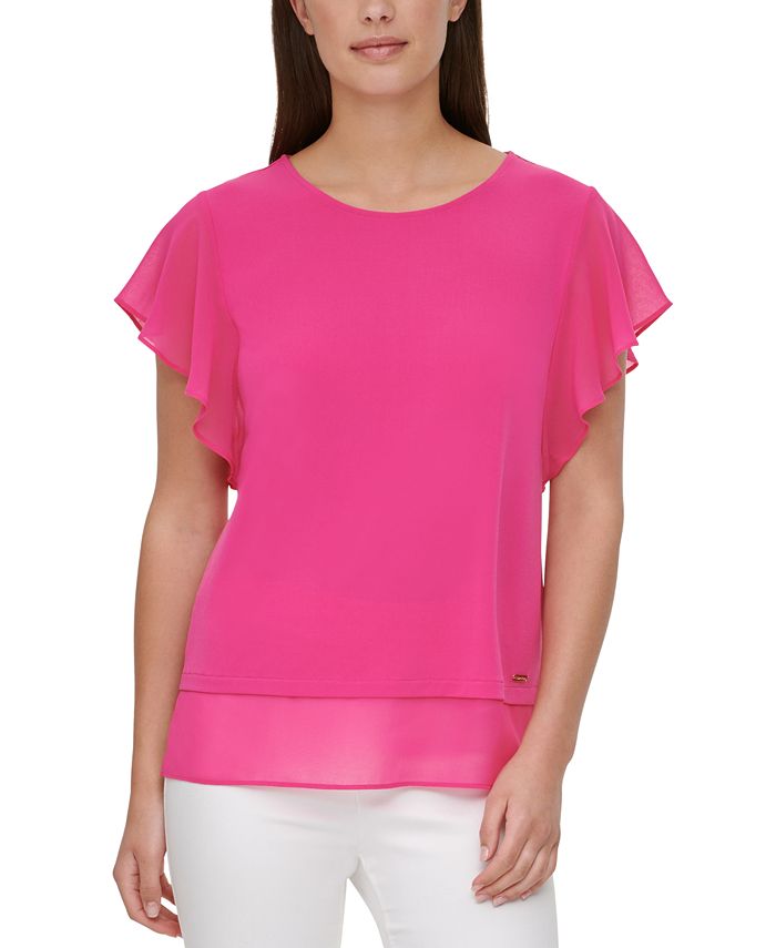 Macys flutter 2025 sleeve top
