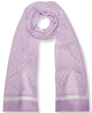 Calvin Klein Chain-Print Chiffon Oblong Scarf
