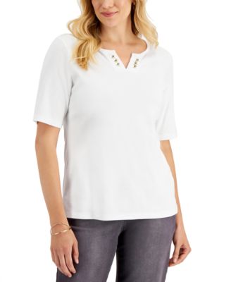 macy's petite tunic tops