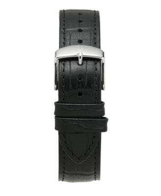 Bulova Men's Black Leather Strap Watch 42mm
