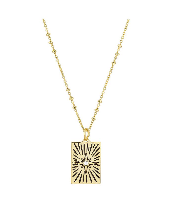 Unwritten - Gold Flash-Plated Guiding Star Pendant Necklace, 16+2" Ext