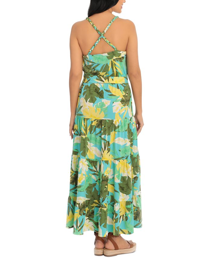 London Times Petite Braided-Straps Tiered Maxi Dress & Reviews ...