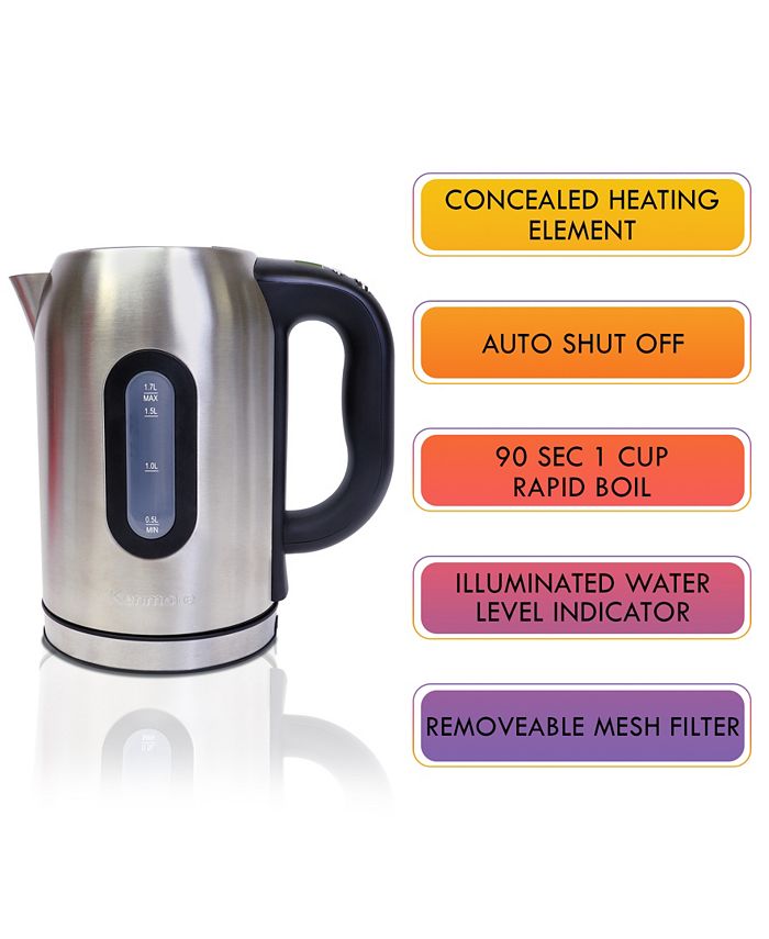 Kenmore Digital Cordless Electric Kettle 1.7L, Adjustable Temperature