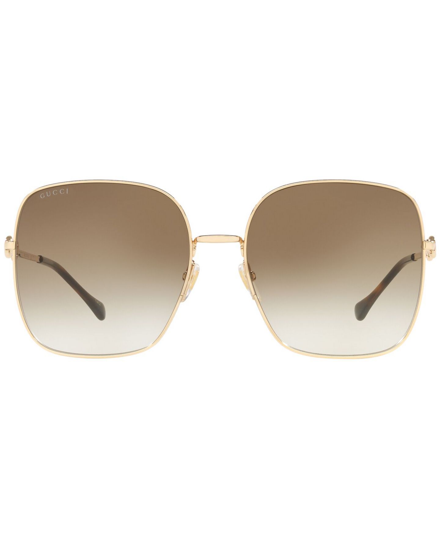 Женские солнцезащитные очки Gucci Sunglasses, GG0879S, цвет: Золотой / Коричневый — фото 2