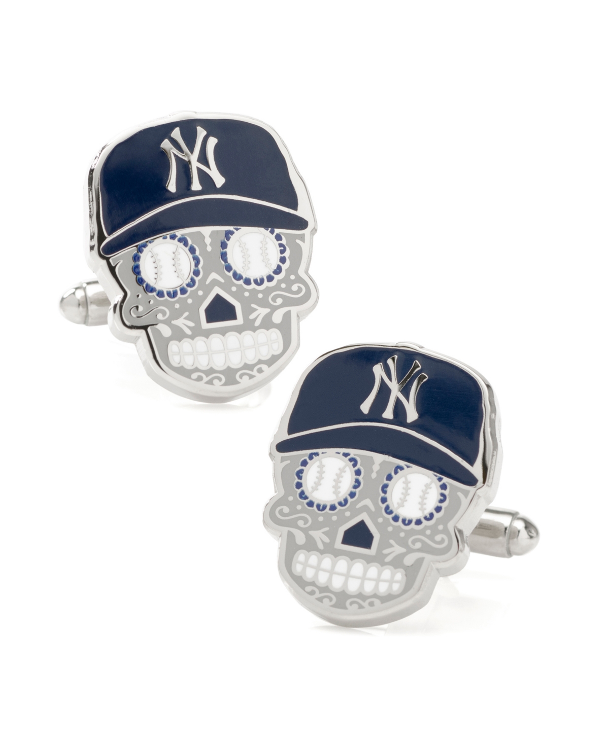 Men's New York Yankees Sugar Skull Cufflinks - Gray
