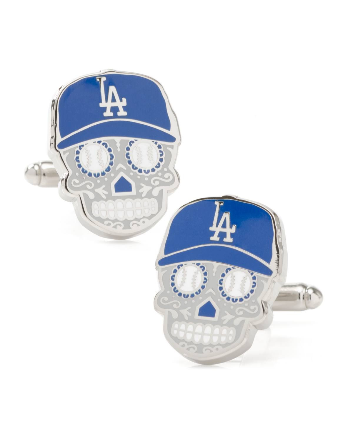 Men's Los Angeles A Dodgers Sugar Skull Cufflinks - White