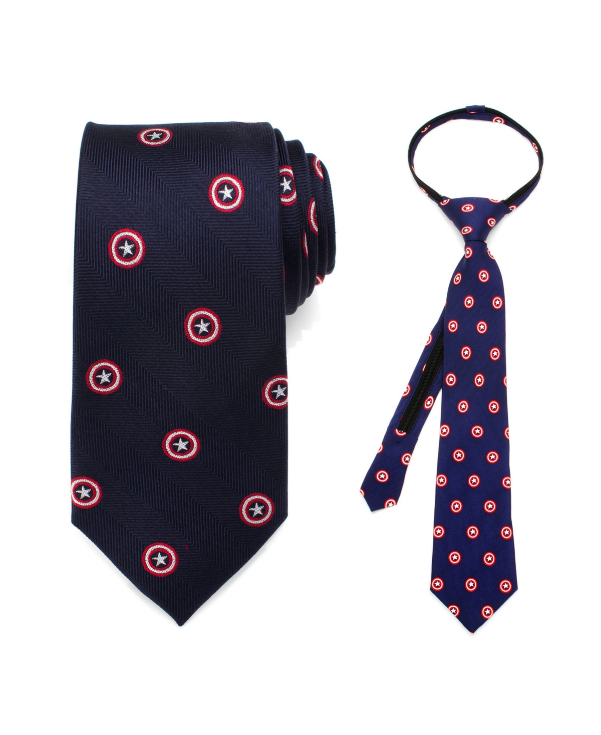 Marvel Father and Son Captain America Zipper Necktie Gift Set