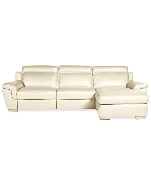 Furniture CLOSEOUT! Julius 3pc Leather Sectional Sofa with Chaise and