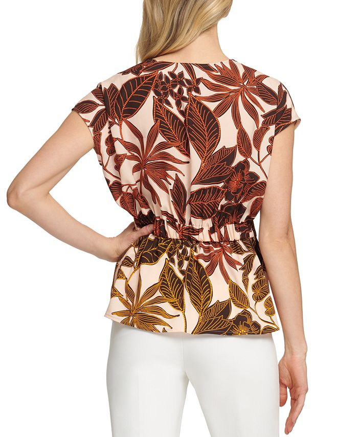 DKNY Printed Surplice Top Macy's