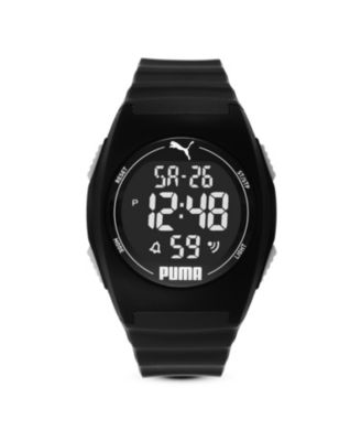 Puma - Unisex  4 LCD, Black-Tone Plastic Watch, P6015