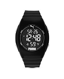 Unisex Puma 4 LCD, Black-Tone Plastic Watch, P6015