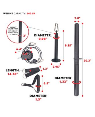 Lat Pull Down Attachment for Power Rack Cages, Up to 360LBs Support