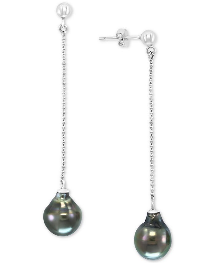 Macy's black pearl deals earrings