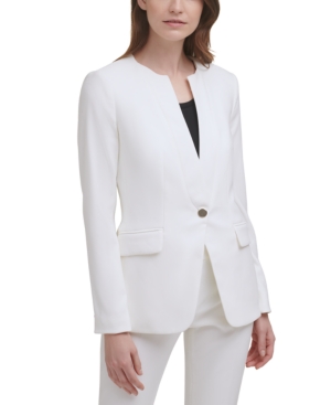 Calvin Klein X-Fit Collarless One-Button Blazer