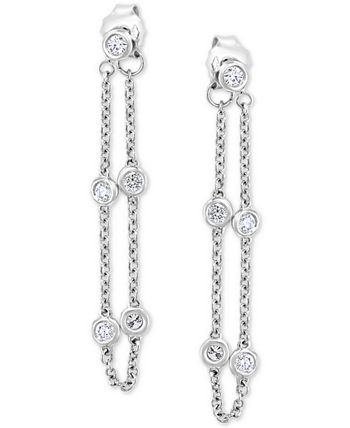 EFFY Collection - Diamond Chain Drop Earrings (1/2 ct. t.w.) in 14k White Gold