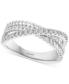 EFFY® Diamond Triple Row Crossover Ring (1/4 ct. t.w.) in 14k White Gold