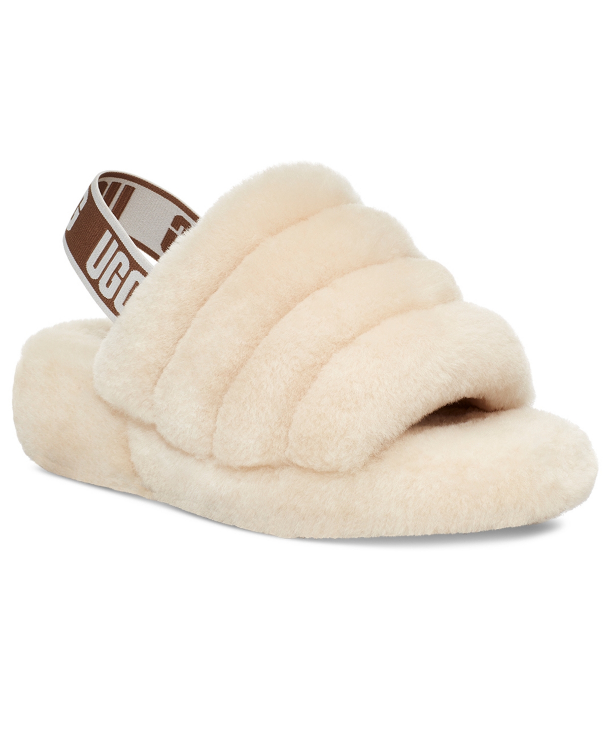 Ugg Fluff Yeah Faux Fur Slingback Sandal In Natural
