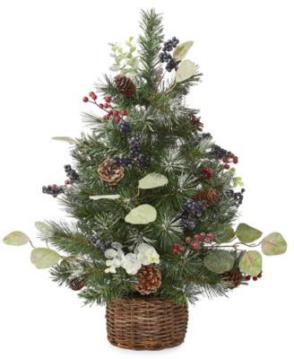 Martha Stewart Collection - Birds and Berries Pine Tree with Blue Berries Table D&eacute;cor