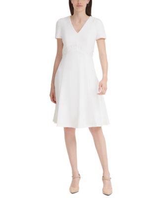 Calvin Klein - Lace-Trim A-Line Dress
