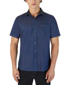 Men's Dot Overprint Chambray Short-Sleeve Shirt