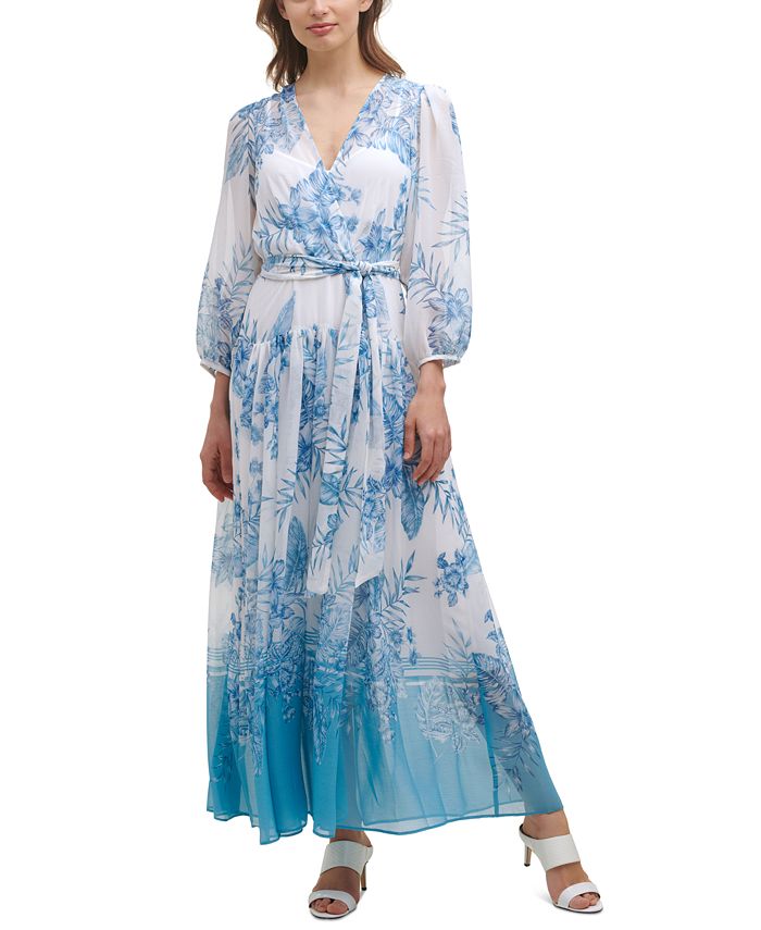 Calvin Klein Printed Maxi Dress & Reviews - Dresses - Women - Macy's