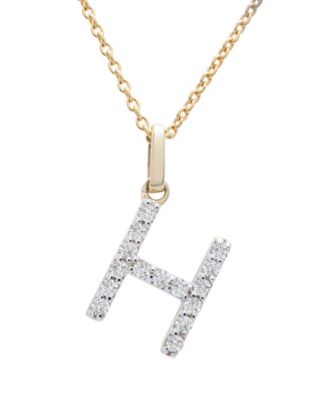 Diamond Initial Pendant Necklace (1/10 ct. t.w.) in 14k Gold, 17" + 1" Extender