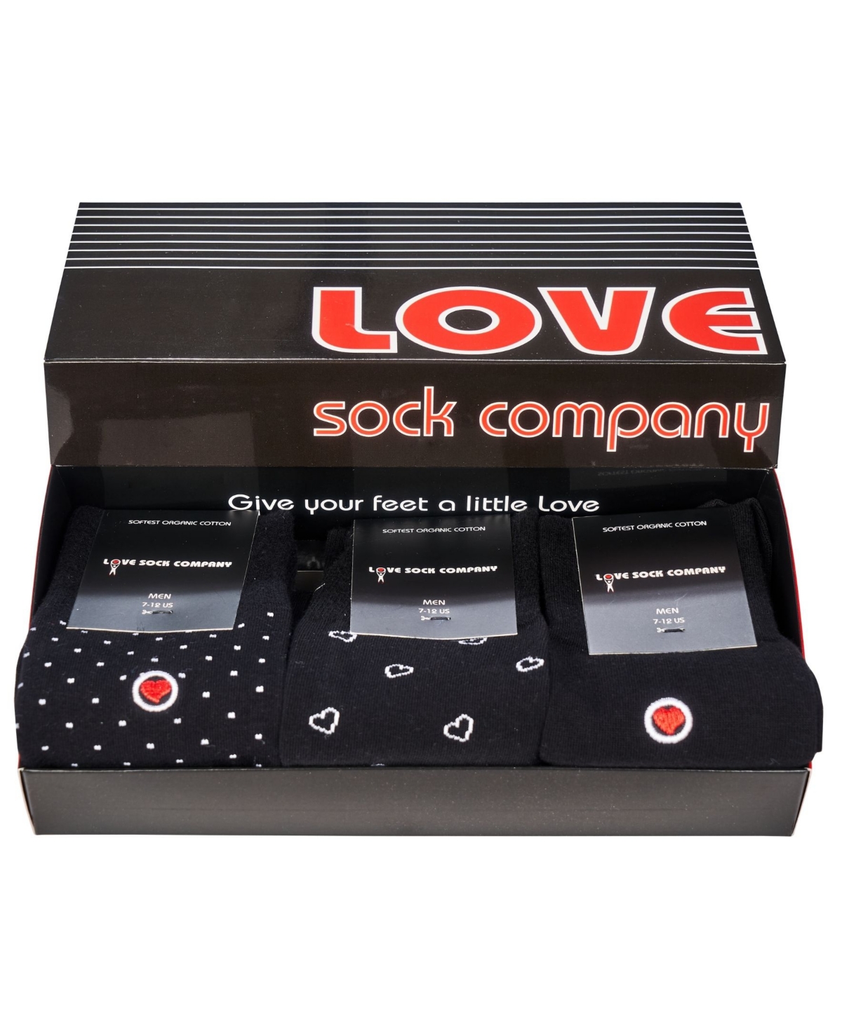 Men's Luxury Dress Socks in Gift Box, Pack of 3 - Black