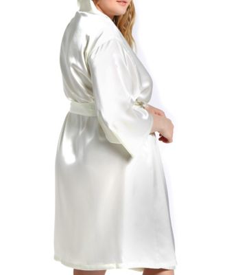 Plus Size Marina Lux Satin Robe Lingerie