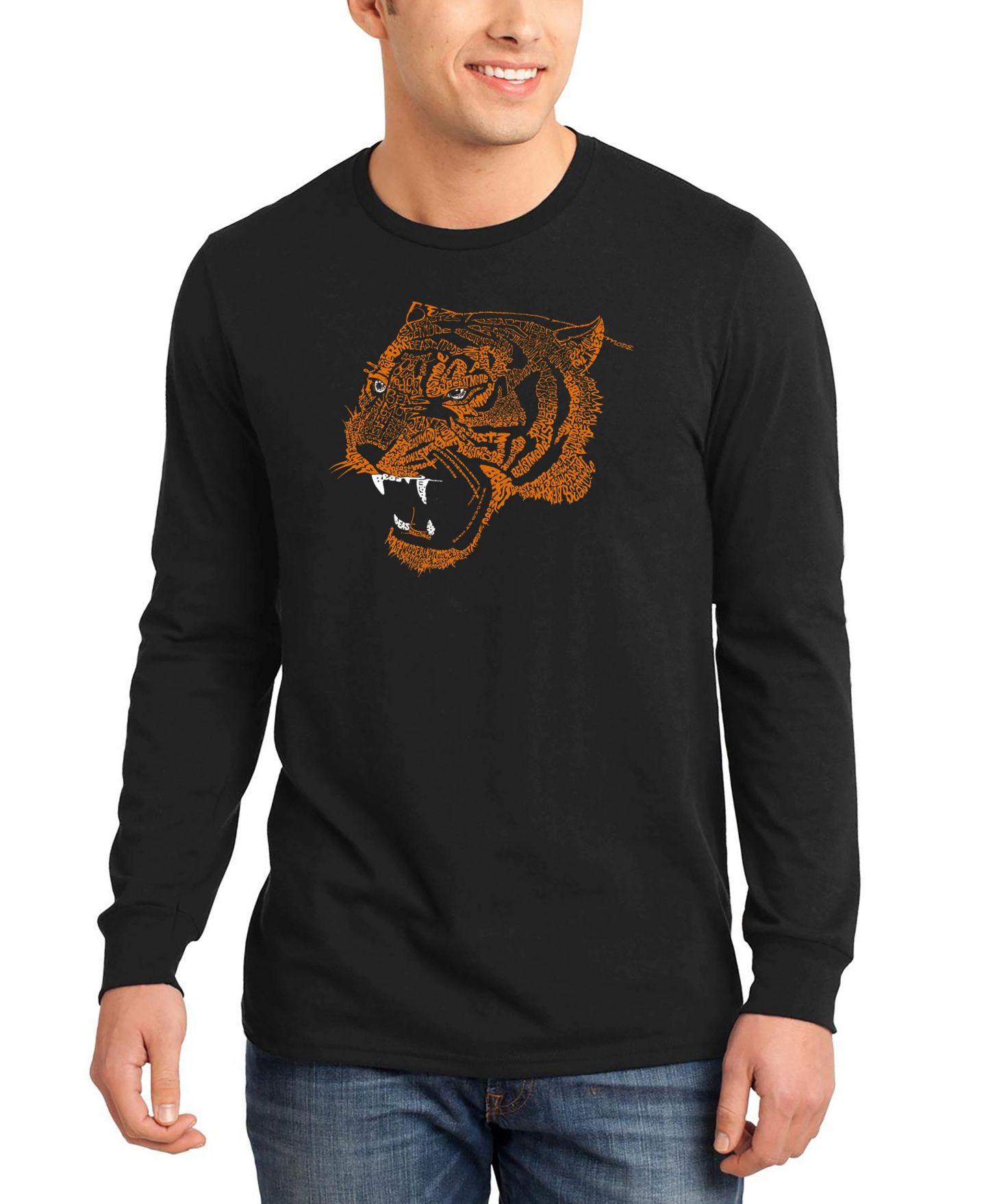 Мужская футболка LA Pop Art Beast Mode Word Art Long Sleeve, цвет: Чёрный — фото 1