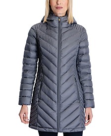 Women's Petite Hooded Down Puffer Coat, Created for Macy's
