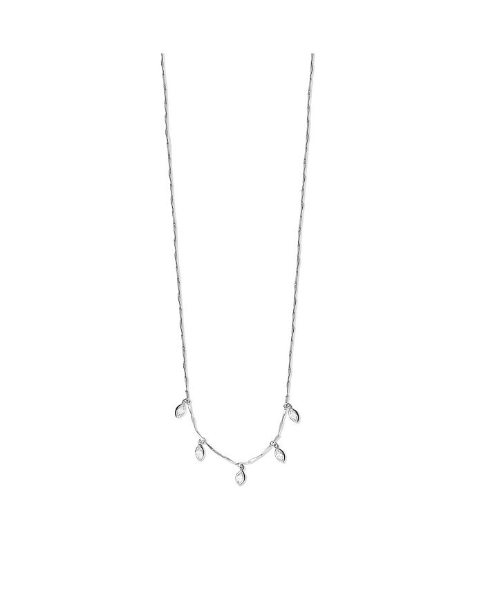 Argento Vivo - Cubic Zirconia Marquise Shaky Necklace in 14k Gold over Sterling Silver or Sterling Silver