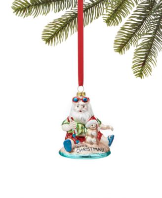 Holiday Lane - Florida Beach Santa with Sand Snowman Ornament
