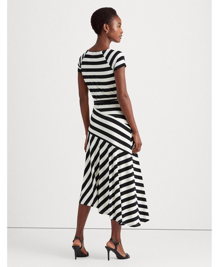 Ralph Lauren Women's Striped Jersey Dress Black Size 6